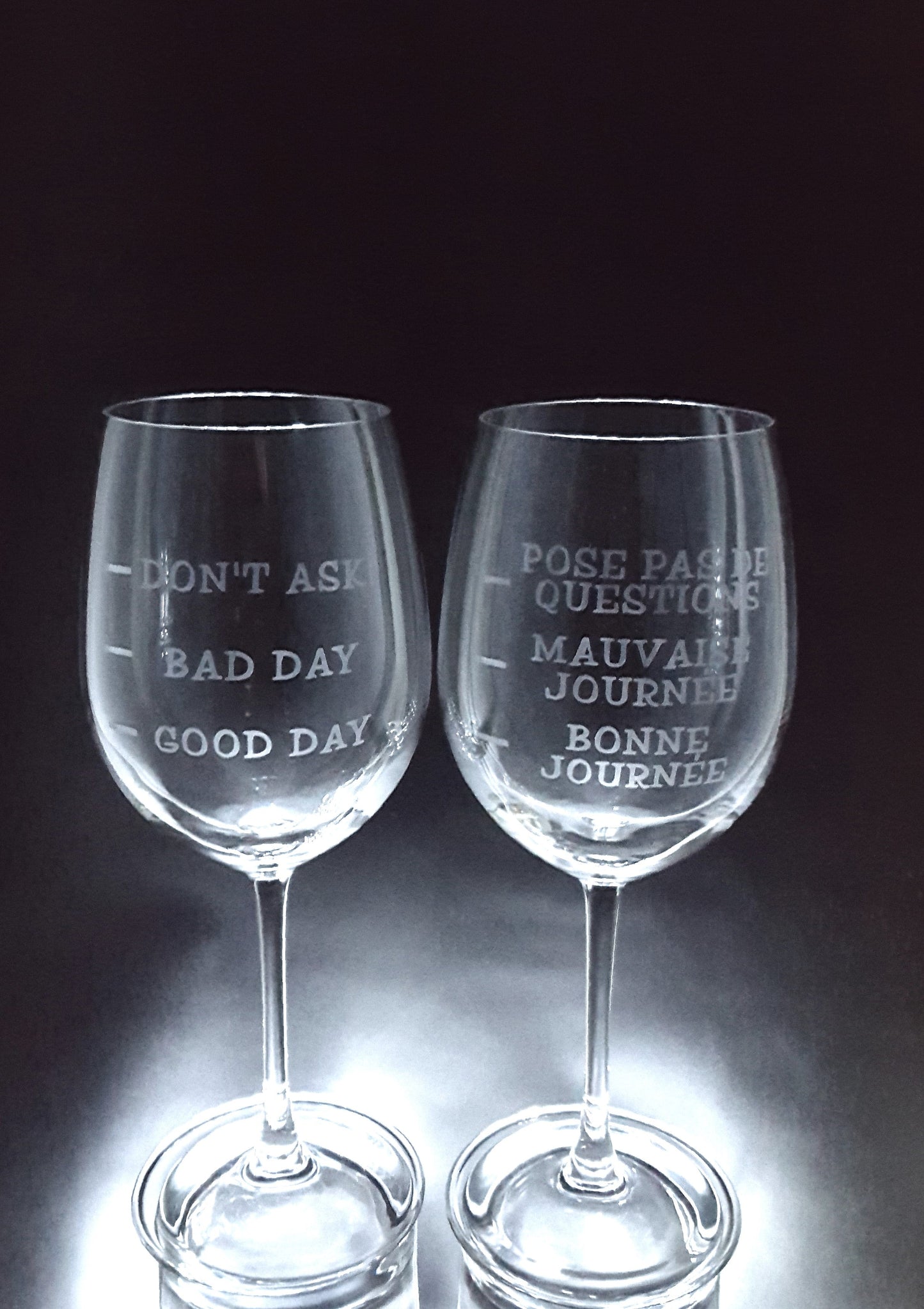 2 Verres gravés | Don't ask-Pose pas de questions