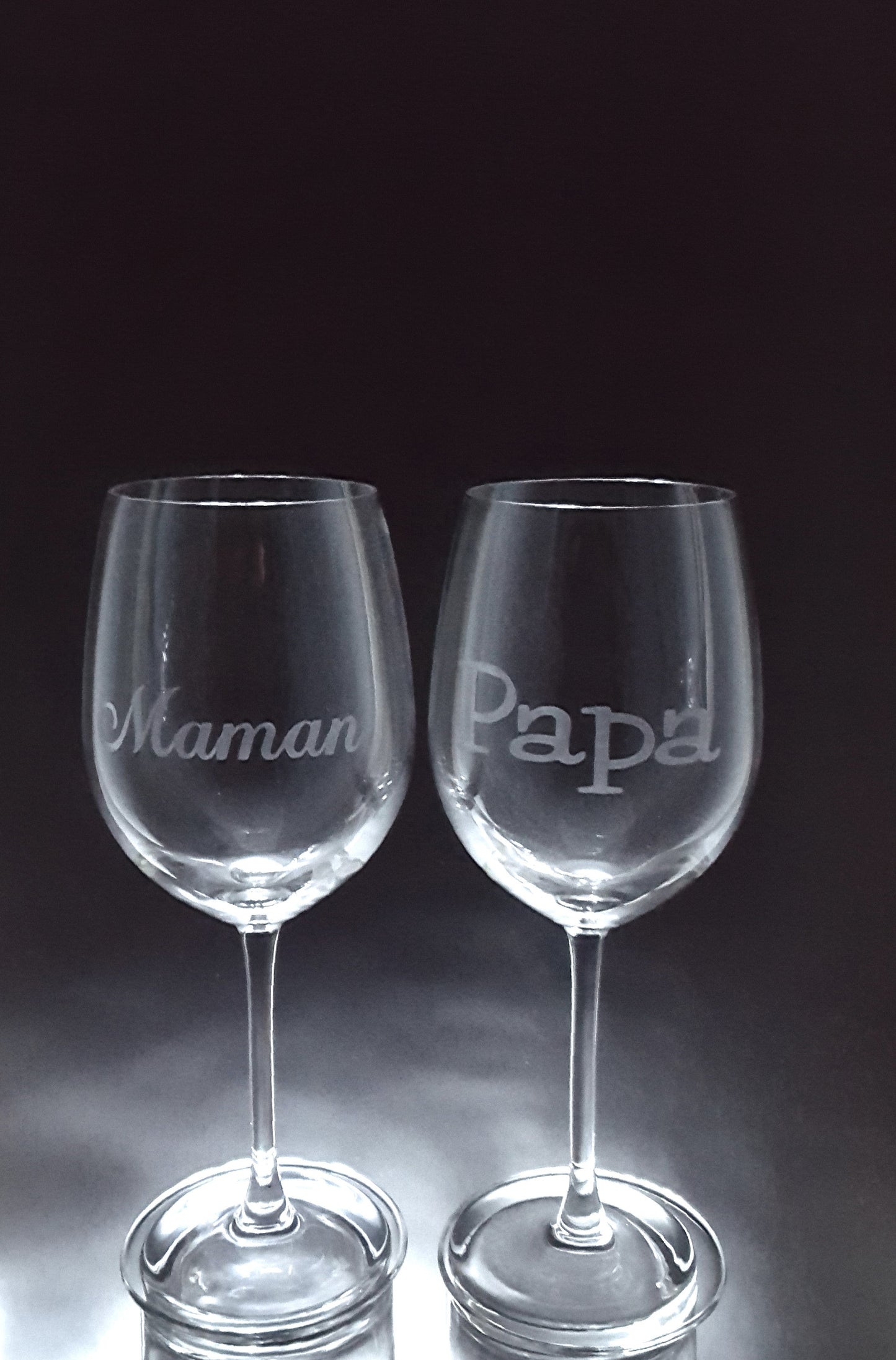 2 verres gravés | Maman, Papa