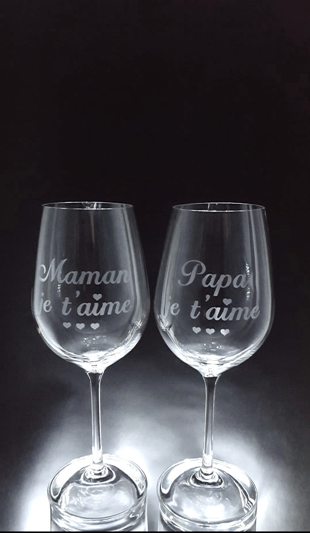 2 verres gravés | Maman je t'aime, Papa je t'aime