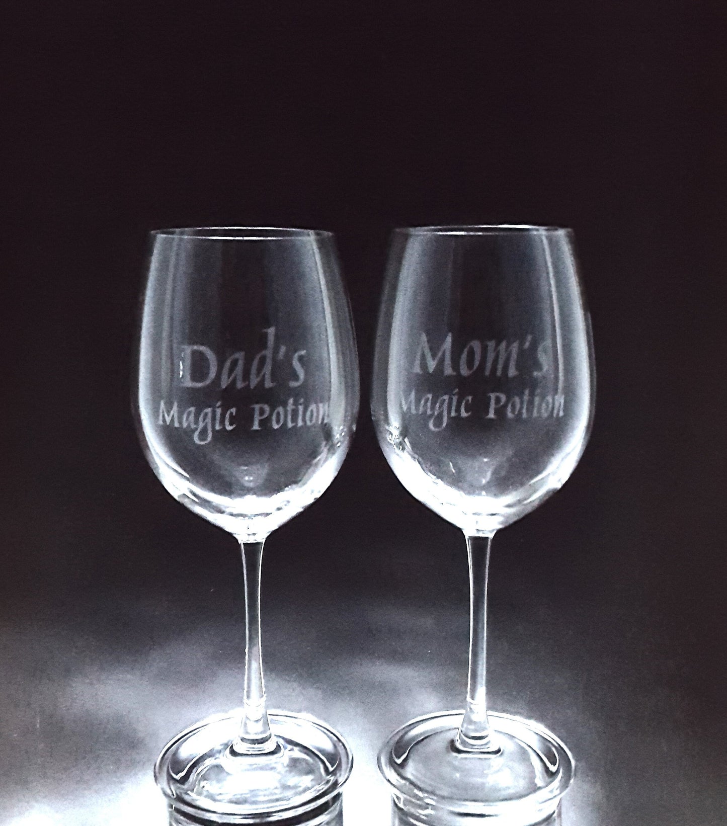 2 verres gravés | Mom, Dad magic potion