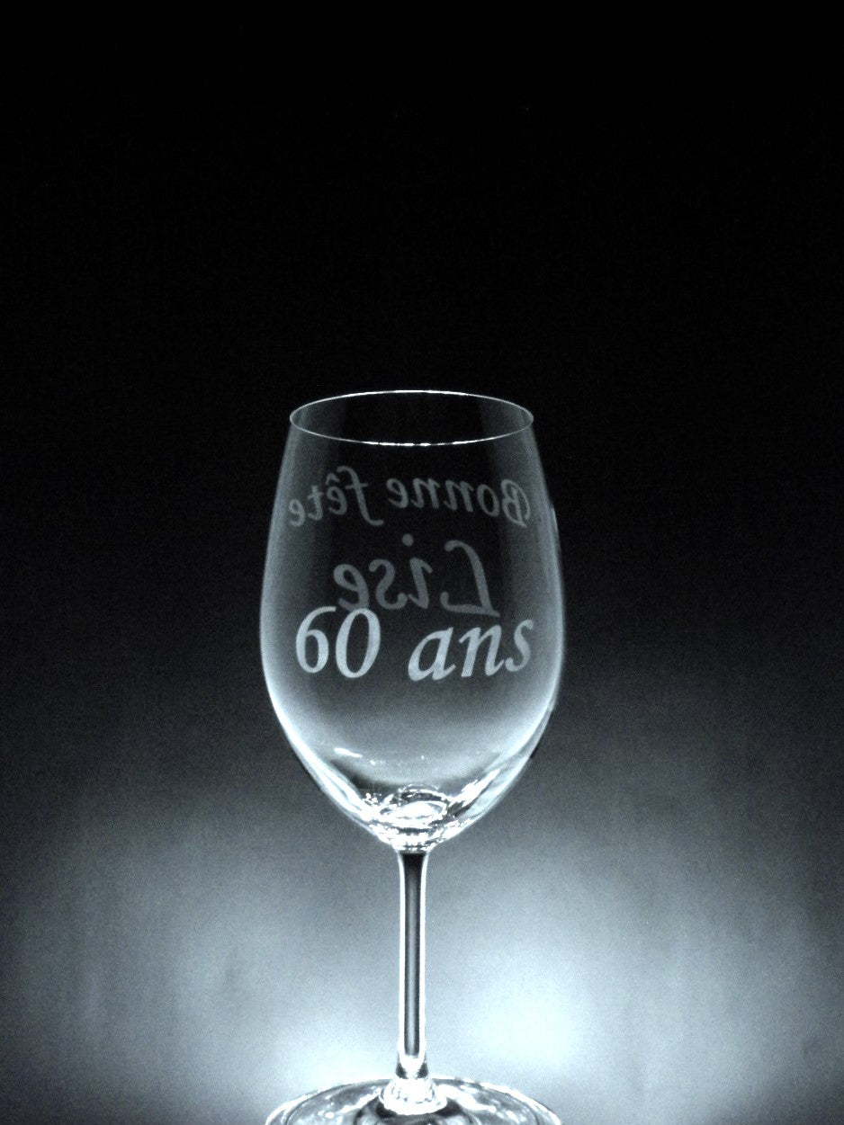 Verre gravé | Bonne Fête (Nom) et (Chiffre) ans