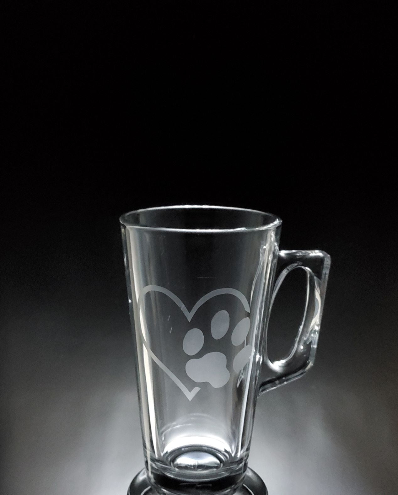 Verre gravé | Coeur patte
