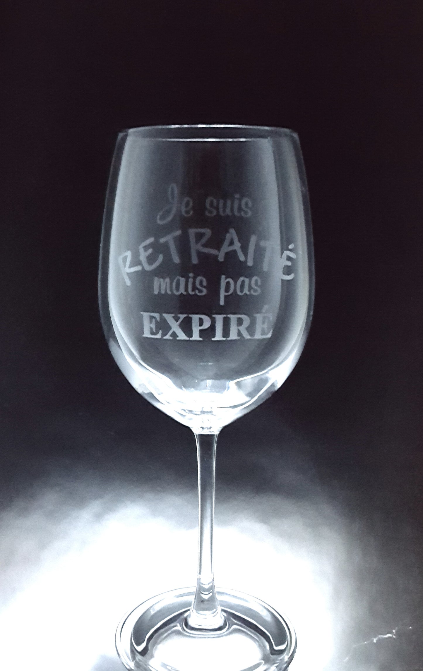 Verre gravé | Je suis retraité, pas expiré
