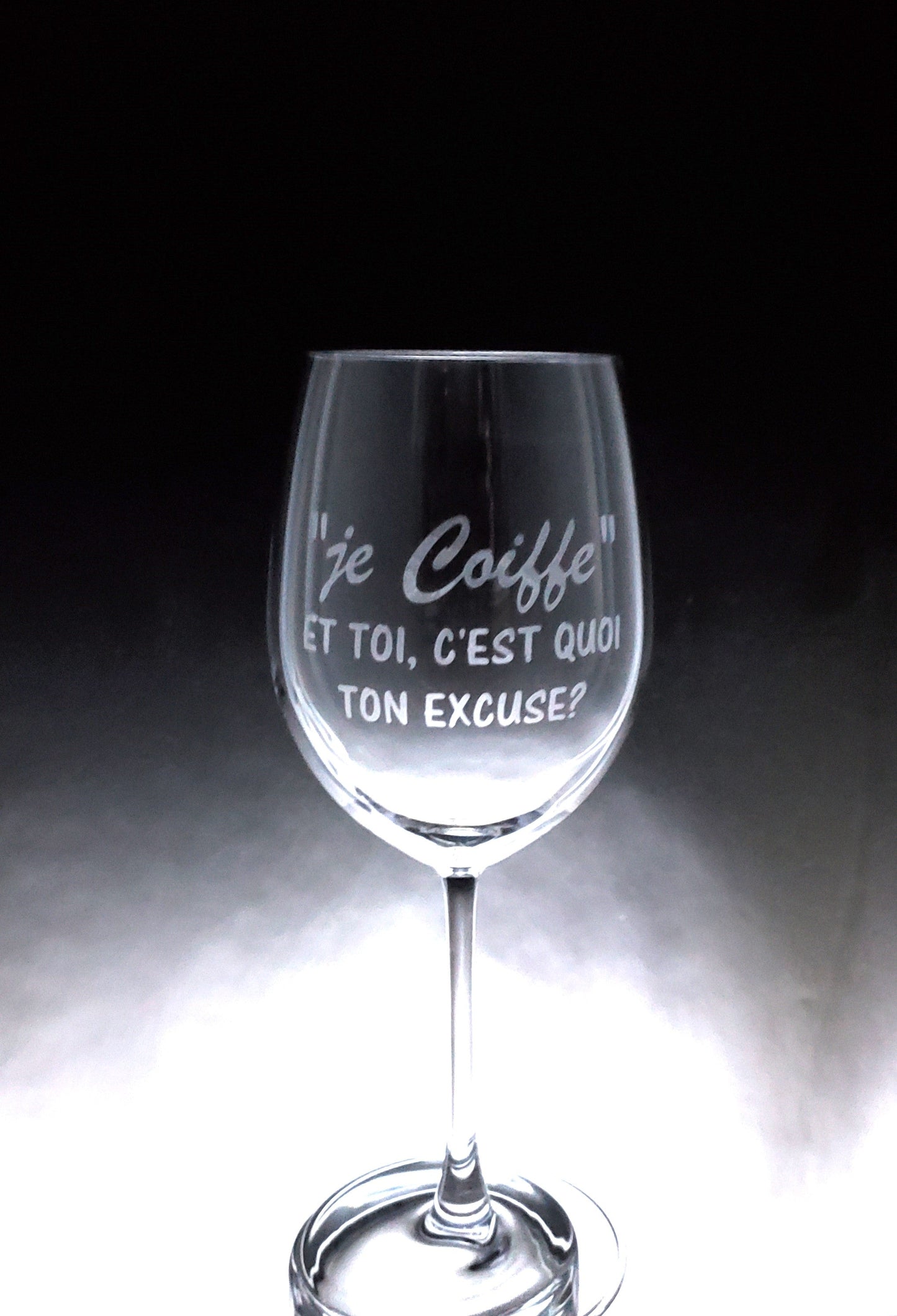 Verre gravé | «Je coiffe» et toi, c'est quoi ton excuse ?