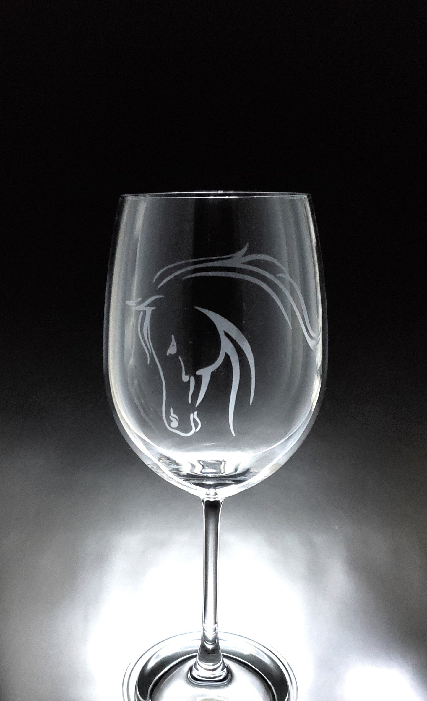 Verre gravé | Cheval silhouette