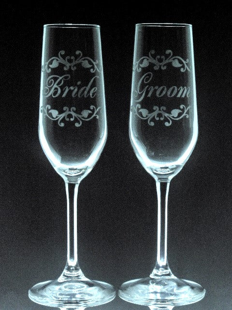 2 verres gravés | Bride and Groom