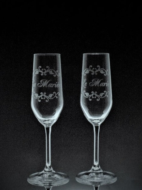 2 verres gravés | La Mariée et Le Marié