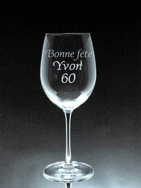 Verre gravé  | Bonne Fête nom et age