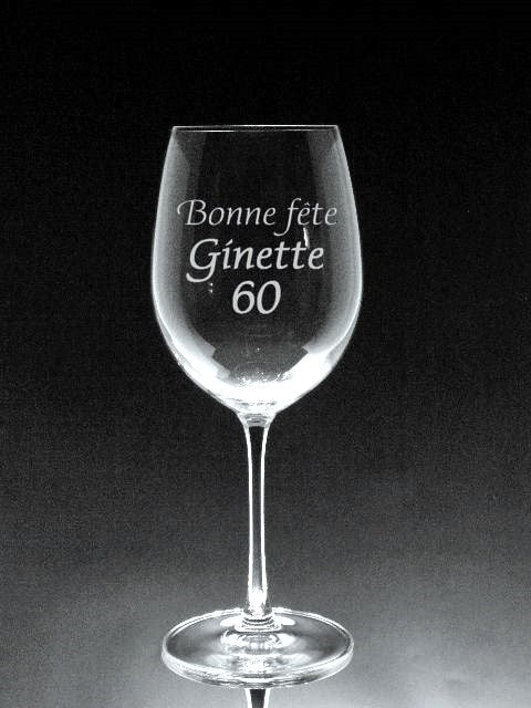 Verre gravé  | Bonne Fête nom et age