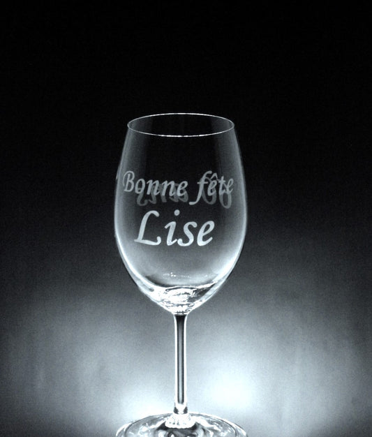 Verre gravé  | Bonne Fête (Nom) et (Chiffre) ans