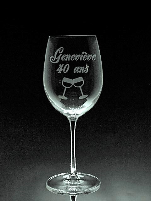 Verre gravé  | Nom chiffre verres vin chin chin