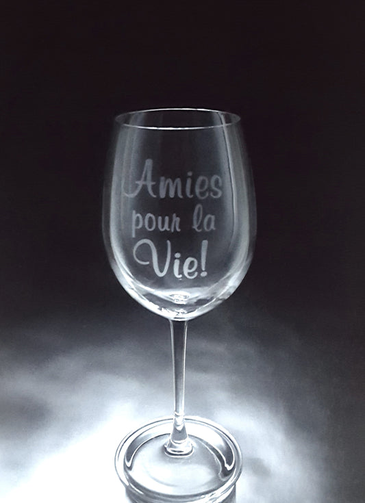 Verre gravé | Amies pour la vie