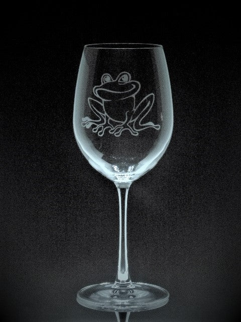 Verre gravé | Grenouille