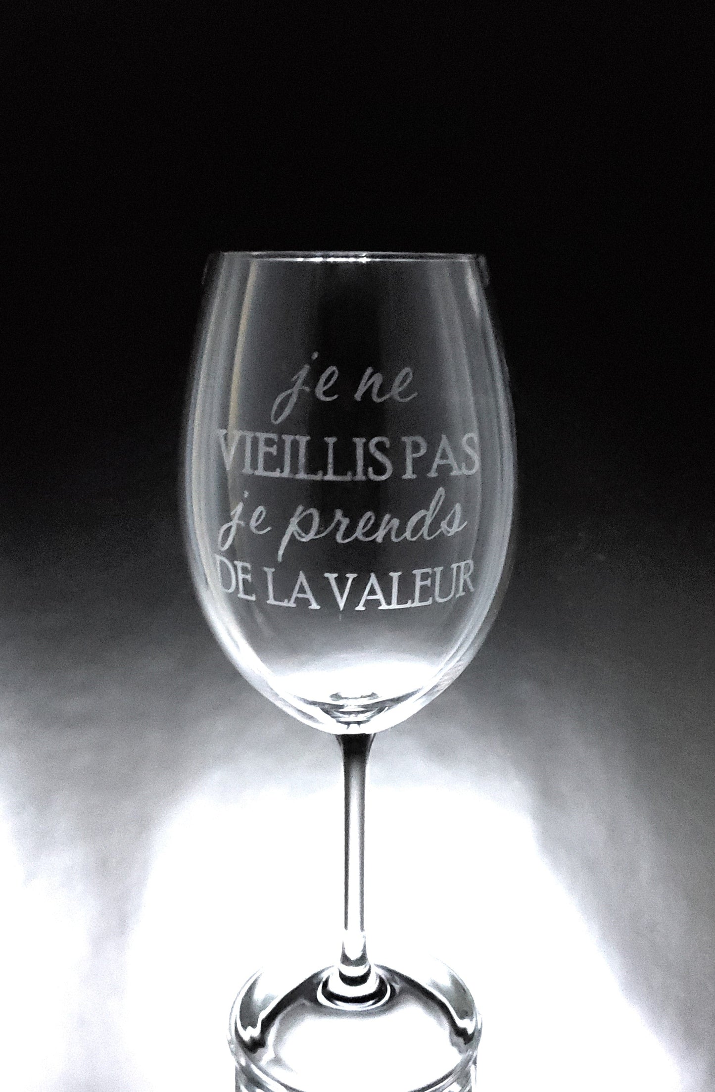 Verre gravé | Je ne vieillis pas je prends de la valeur
