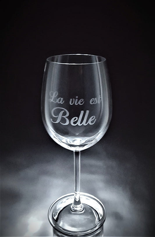 Verre gravé | La vie est belle!