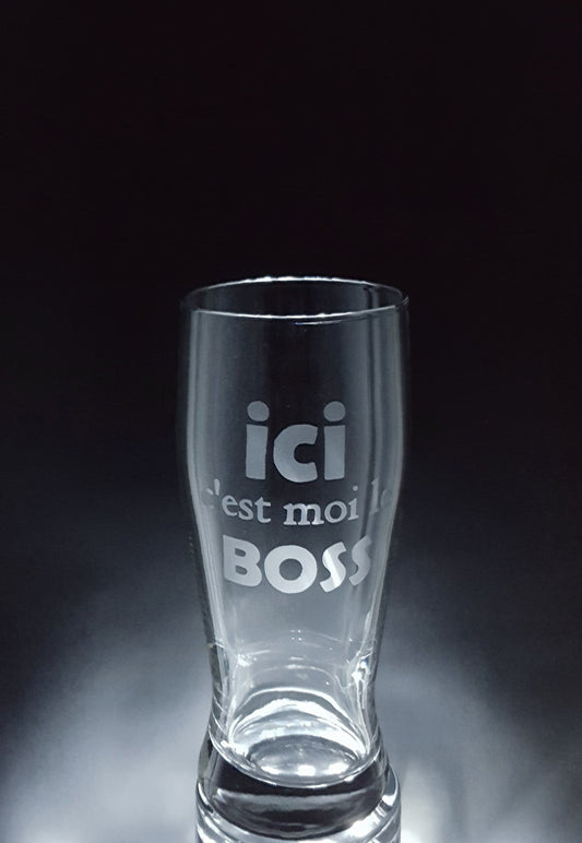 Verre gravé | Ici c'est moi le boss