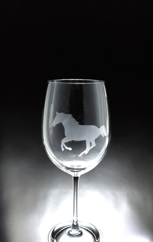 Verre gravé | Cheval de course