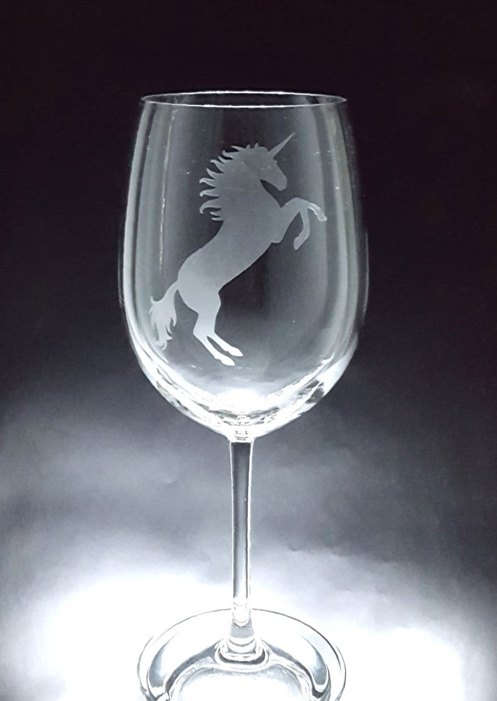 Verre gravé  | Licorne