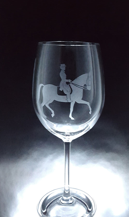 Verre gravé | Cheval dressage